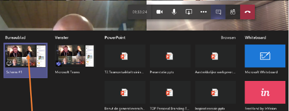 Scherm delen in Teams